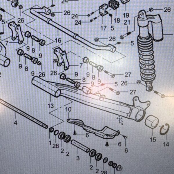 wahacz tył lewy  AODES ODES 650/850/1000